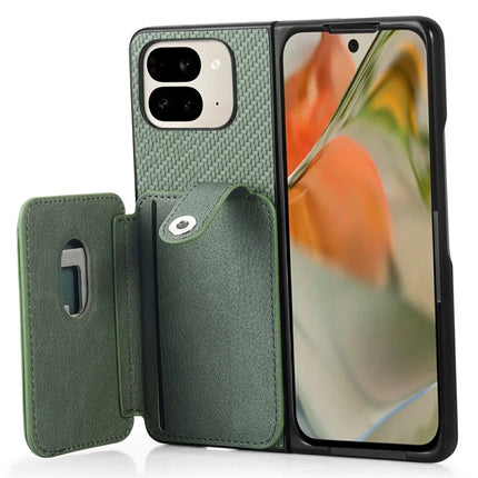 For Google Pixel 9 Pro Fold 5G Case Card Holder Leather Back Cover with Card Knife