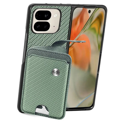 For Google Pixel 9 Pro Fold 5G Case Card Holder Leather Back Cover with Card Knife
