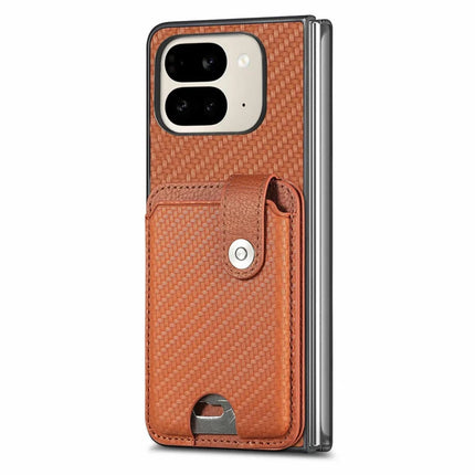 For Google Pixel 9 Pro Fold 5G Case Card Holder Leather Back Cover with Card Knife