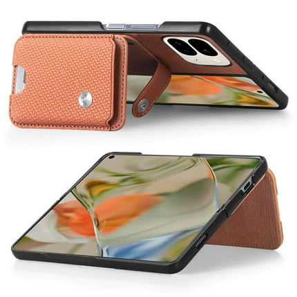 For Google Pixel 9 Pro Fold 5G Case Card Holder Leather Back Cover with Card Knife