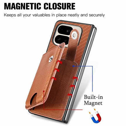 For Google Pixel 9 Pro Fold 5G Case Card Holder Leather Back Cover with Card Knife
