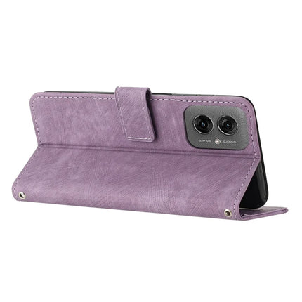 For Motorola Moto G55 5G Case Imprinted Lines Leather Phone Cover Folding Stand