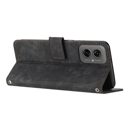 For Motorola Moto G55 5G Case Imprinted Lines Leather Phone Cover Folding Stand