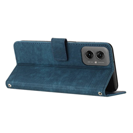 For Motorola Moto G55 5G Case Imprinted Lines Leather Phone Cover Folding Stand