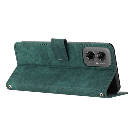 For Motorola Moto G55 5G Case Imprinted Lines Leather Phone Cover Folding Stand
