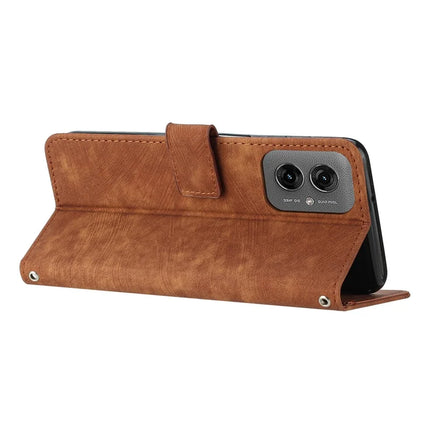 For Motorola Moto G55 5G Case Imprinted Lines Leather Phone Cover Folding Stand