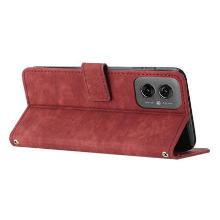 For Motorola Moto G55 5G Case Imprinted Lines Leather Phone Cover Folding Stand