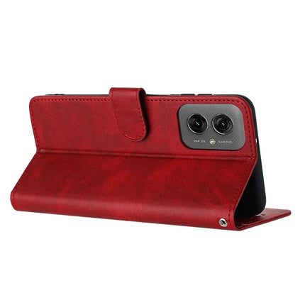 For Motorola Moto G55 5G Case Flip Stand PU Leather Wallet Phone Cover Calf Texture