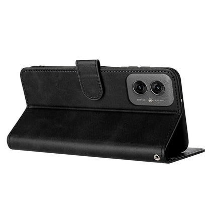 For Motorola Moto G55 5G Case Flip Stand PU Leather Wallet Phone Cover Calf Texture