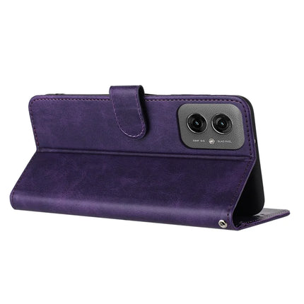 For Motorola Moto G55 5G Case Flip Stand PU Leather Wallet Phone Cover Calf Texture