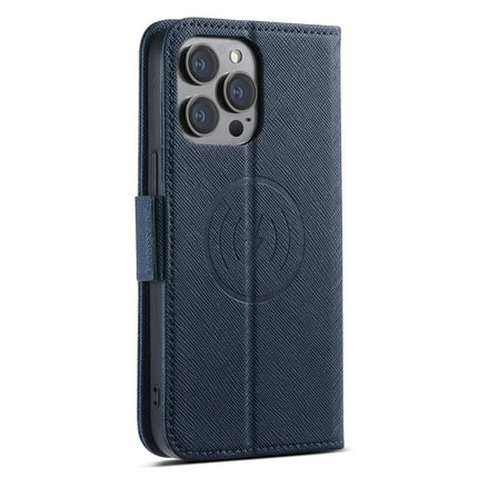 SUTENI J08 For iPhone 13 Pro Max Case Compatible with MagSafe Cross Texture Leather Wallet Phone Cover