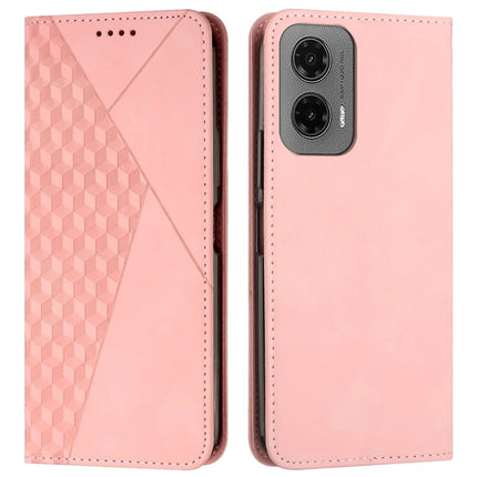 For Motorola Moto G35 5G Phone Cover Imprinted PU Leather Wallet Stand Case - Rose Gold