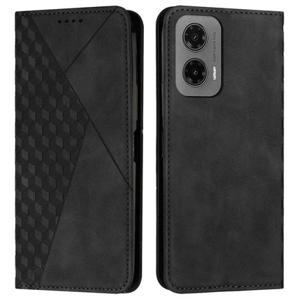 For Motorola Moto G35 5G Phone Cover Imprinted PU Leather Wallet Stand Case - Black