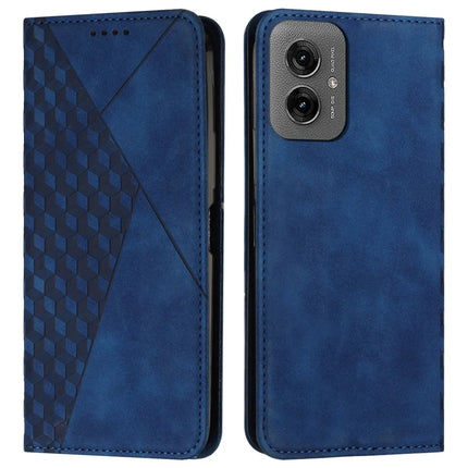 For Motorola Moto G55 5G Phone Cover Imprinted PU Leather Wallet Stand Case - Sapphire