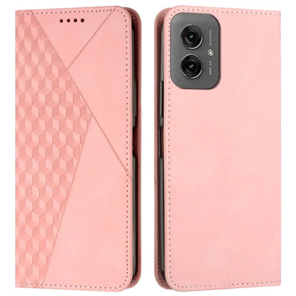 For Motorola Moto G55 5G Phone Cover Imprinted PU Leather Wallet Stand Case - Rose Gold