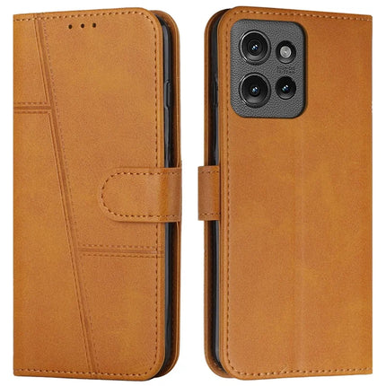 For Motorola Edge 50 5G Case Stand Flip Protective Leather Phone Cover - Yellow