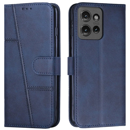 For Motorola Edge 50 5G Case Stand Flip Protective Leather Phone Cover - Sapphire