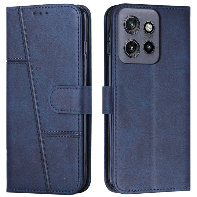 For Motorola Edge 50 Neo 5G / Moto S50 5G / Thinkphone 25 5G Case Stand Flip Protective Leather Phone Cover - Sapphire