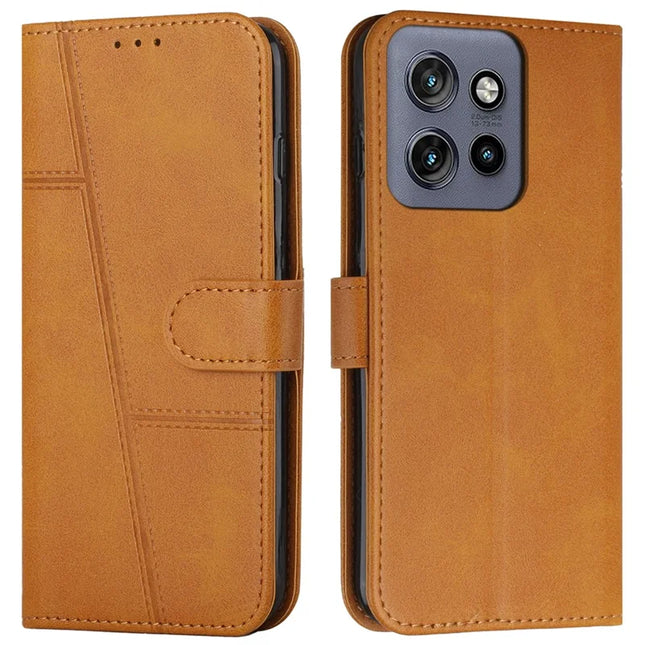 For Motorola Edge 50 Neo 5G / Moto S50 5G / Thinkphone 25 5G Case Stand Flip Protective Leather Phone Cover - Yellow