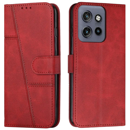 For Motorola Edge 50 Neo 5G / Moto S50 5G / Thinkphone 25 5G Case Stand Flip Protective Leather Phone Cover - Red