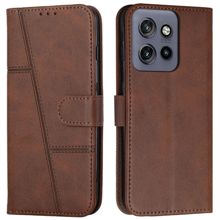 For Motorola Edge 50 Neo 5G / Moto S50 5G / Thinkphone 25 5G Case Stand Flip Protective Leather Phone Cover - Brown