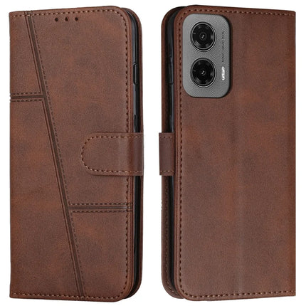 For Motorola Moto G35 5G Case Stand Flip Protective Leather Phone Cover - Brown