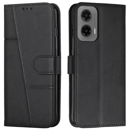 For Motorola Moto G35 5G Case Stand Flip Protective Leather Phone Cover - Black
