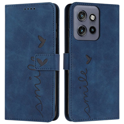 For Motorola Edge 50 Neo 5G / Moto S50 5G / Thinkphone 25 5G Case Viewing Stand PU Leather Phone Cover Imprinted Pattern - Sapphire
