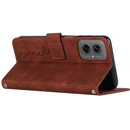 For Motorola Moto G55 5G Case Viewing Stand PU Leather Phone Cover Imprinted Pattern