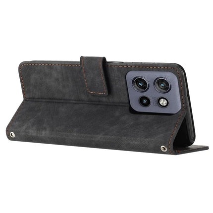 For Motorola Edge 50 Neo 5G / Moto S50 5G / Thinkphone 25 5G Case Imprinted Lines Leather Phone Cover Folding Stand