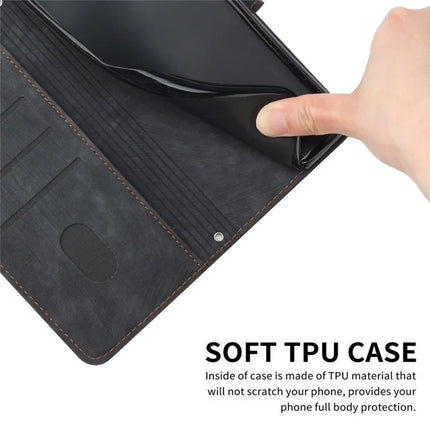 For Motorola Edge 50 Neo 5G / Moto S50 5G / Thinkphone 25 5G Case Imprinted Lines Leather Phone Cover Folding Stand