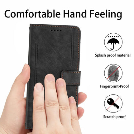 For Motorola Edge 50 Neo 5G / Moto S50 5G / Thinkphone 25 5G Case Imprinted Lines Leather Phone Cover Folding Stand