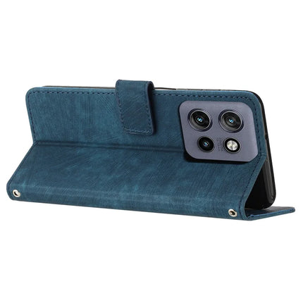 For Motorola Edge 50 Neo 5G / Moto S50 5G / Thinkphone 25 5G Case Imprinted Lines Leather Phone Cover Folding Stand