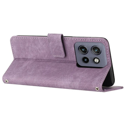 For Motorola Edge 50 Neo 5G / Moto S50 5G / Thinkphone 25 5G Case Imprinted Lines Leather Phone Cover Folding Stand