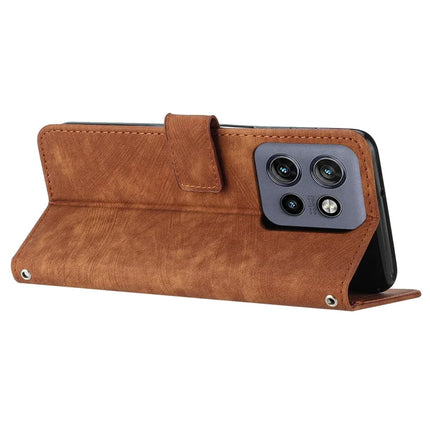 For Motorola Edge 50 Neo 5G / Moto S50 5G / Thinkphone 25 5G Case Imprinted Lines Leather Phone Cover Folding Stand