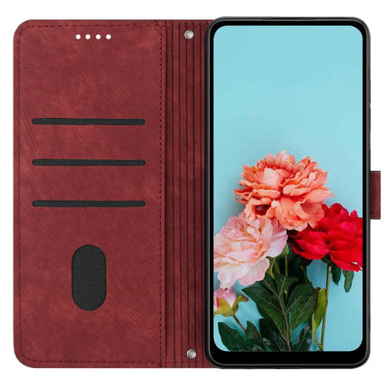 For Motorola Edge 50 Neo 5G / Moto S50 5G / Thinkphone 25 5G Case Imprinted Lines Leather Phone Cover Folding Stand