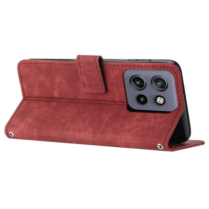 For Motorola Edge 50 Neo 5G / Moto S50 5G / Thinkphone 25 5G Case Imprinted Lines Leather Phone Cover Folding Stand