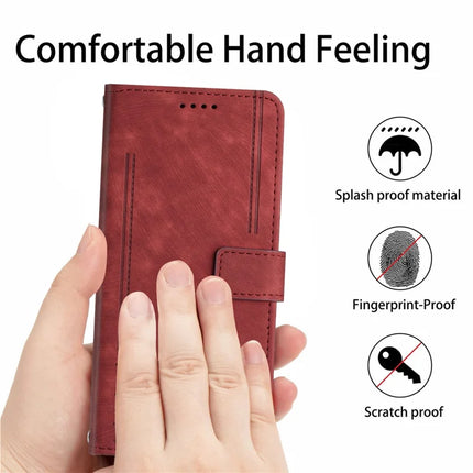 For Motorola Edge 50 Neo 5G / Moto S50 5G / Thinkphone 25 5G Case Imprinted Lines Leather Phone Cover Folding Stand