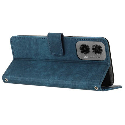 For Motorola Moto G35 5G Case Imprinted Lines Leather Phone Cover Folding Stand