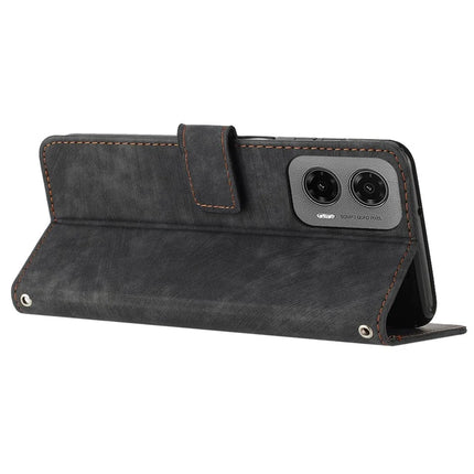 For Motorola Moto G35 5G Case Imprinted Lines Leather Phone Cover Folding Stand