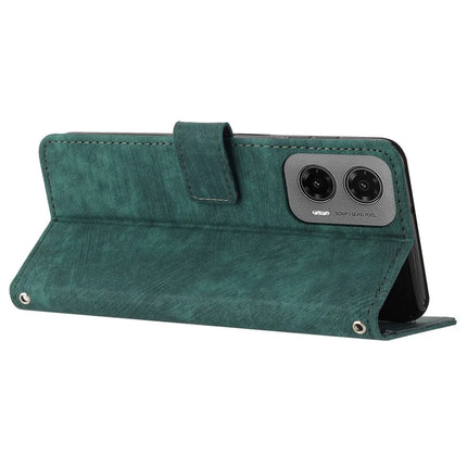 For Motorola Moto G35 5G Case Imprinted Lines Leather Phone Cover Folding Stand