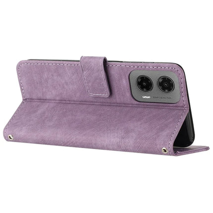 For Motorola Moto G35 5G Case Imprinted Lines Leather Phone Cover Folding Stand