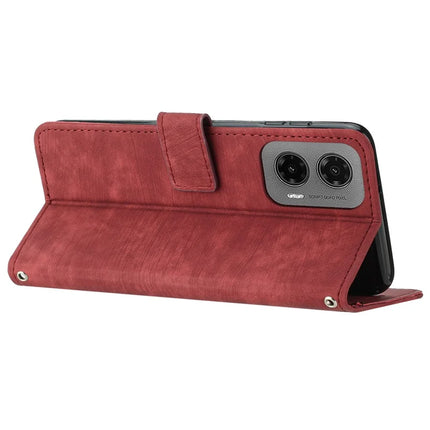 For Motorola Moto G35 5G Case Imprinted Lines Leather Phone Cover Folding Stand