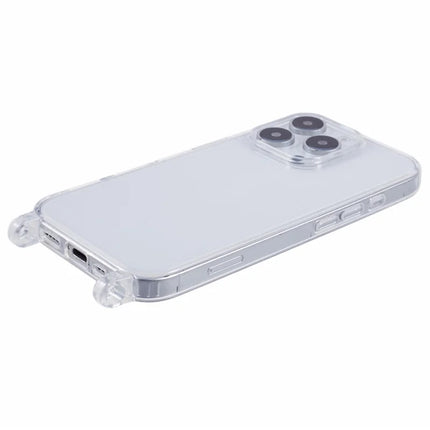 For iPhone 16 Pro Case TPU 1.8mm Clear Phone Cover with Lanyard Holes