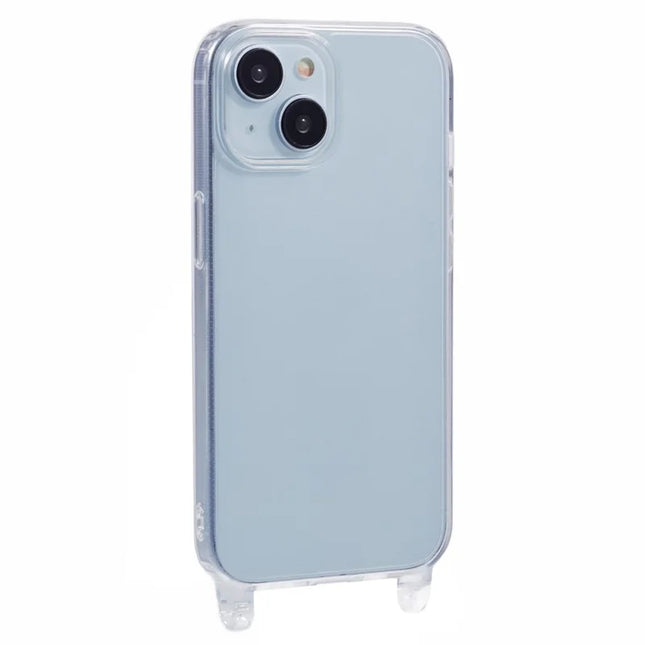 For iPhone 14 Case TPU 1.8mm Clear Phone Cover with Lanyard Holes
