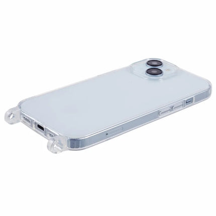 For iPhone 14 Case TPU 1.8mm Clear Phone Cover with Lanyard Holes