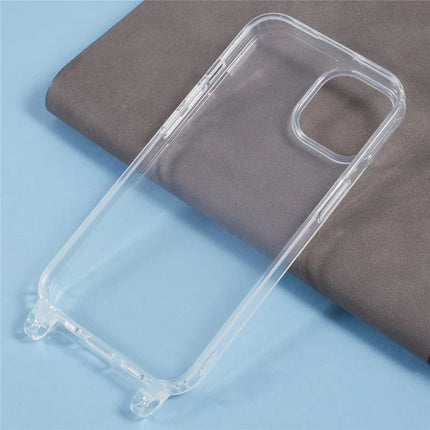 For iPhone 14 Case TPU 1.8mm Clear Phone Cover with Lanyard Holes