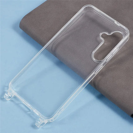 For Samsung Galaxy A55 5G Case TPU 1.8mm Clear Phone Cover with Lanyard Holes