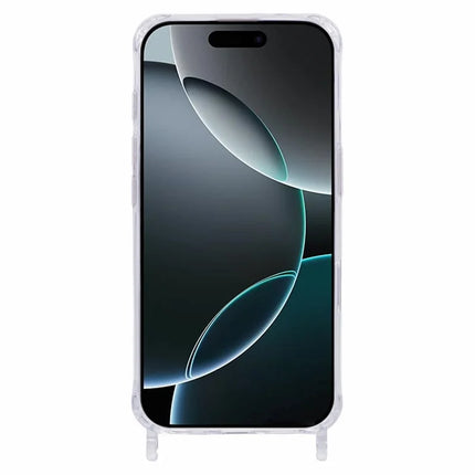 For iPhone 16 Pro Max Case PC+TPU 1.5mm Clear Phone Cover with Lanyard Holes