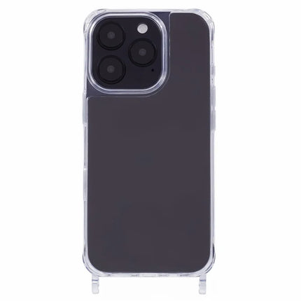 For iPhone 16 Pro Max Case PC+TPU 1.5mm Clear Phone Cover with Lanyard Holes